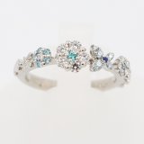 セイレーン アズーロ　PT900 トルマリンサファイアダイアイリリング 0.10ct 0.01ct 0.25ct 5.30g 