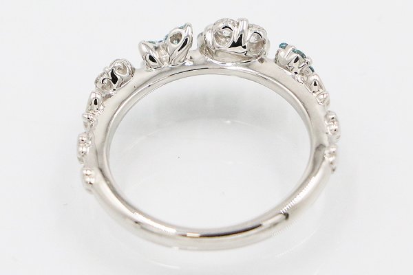 セイレーン アズーロ　PT900 トルマリンサファイアダイアイリリング 0.10ct 0.01ct 0.25ct 5.30g 　内側