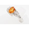 PT900 スペサルティンガーネットダイアイリリング 1.31ct 0.24ct 3.80g　サイド