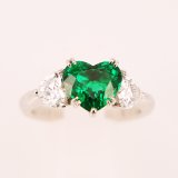 画像: PT900 エメラルドダイアイリリング 1.79ct 0.531ct 0.524ct 6.80g