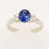 画像: PT900 サファイアダイアイリリング 1.26ct 0.21ct 5.30g