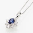 PT850/900 サファイアダイアイリペンダントネックレス 0.53ct 0.41ct 4.20g