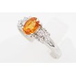 PT900 スペサルティンガーネットダイアイリリング 1.31ct 0.24ct 3.80g　サイド