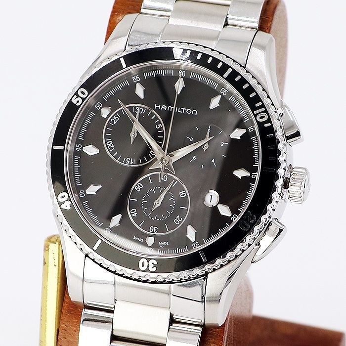 【美品】可動品　ハミルトン腕時計　ジャズマスタークロノグラフ　H375120今稼働してますか