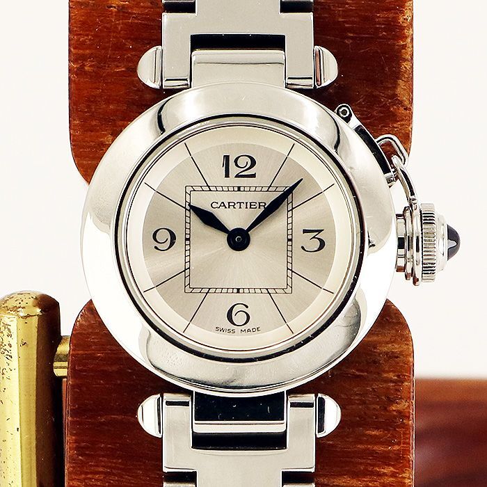 カルティエ ミスパシャ Ｗ３１４０００７ 銀文字盤 メンズ 中古腕時計 「マルニシ質店」